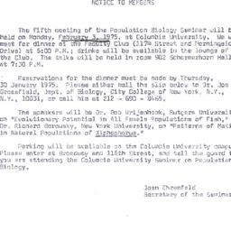 Announcements, 1975-02-03. ...