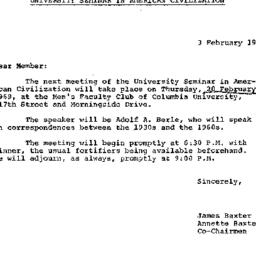 Announcements, 1969-02-03. ...