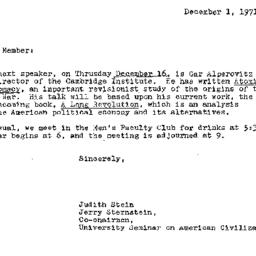Announcements, 1971-12-01. ...