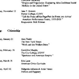 Schedules, American Studies...