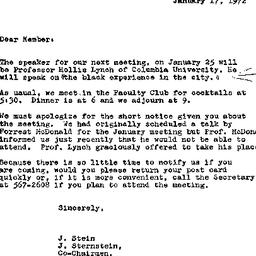 Announcements, 1973-01-17. ...