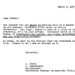 Announcements, 1973-03-06. ...