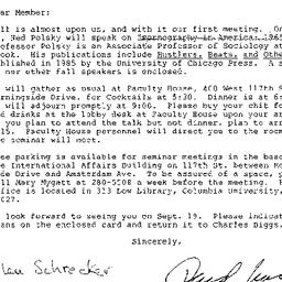 Announcements, 1985-09-01. ...