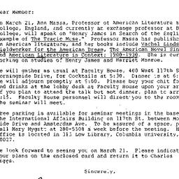 Announcements, 1985-03-01. ...