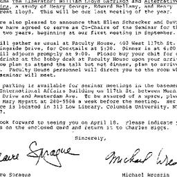 Announcements, 1985-03-29. ...
