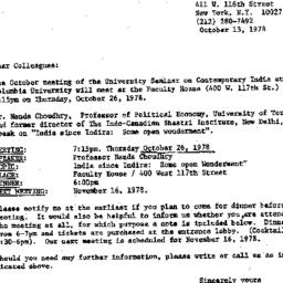 Announcements, 1978-10-13. ...