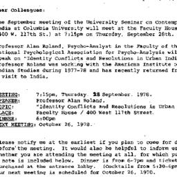 Announcements, 1978-09-14. ...