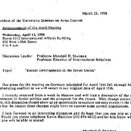 Announcements, 1990-03-21. ...