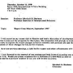 Announcements, 1990-09-25. ...