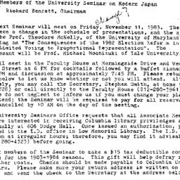 Announcements, 1983-11-11. ...
