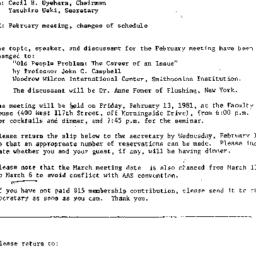 Announcements, 1981-01-27. ...