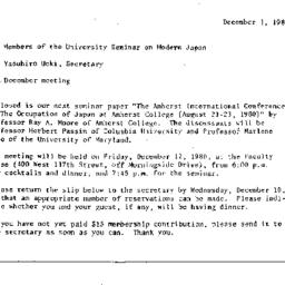 Announcements, 1980-12-01. ...