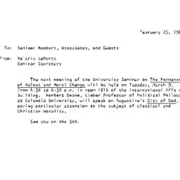 Announcements, 1982-03-09. ...