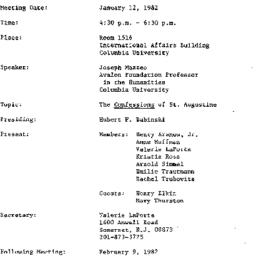 Minutes, 1982-01-12. The Pe...