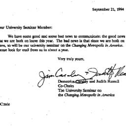 Announcements, 1994-09-21. ...