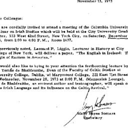 Announcements, 1973-11-13. ...