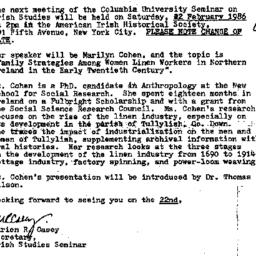 Announcements, 1986-02-03. ...