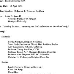 Minutes, 1993-04-15. Buddhi...