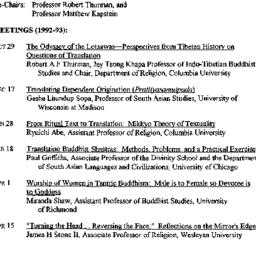Schedules, Buddhist Studies...