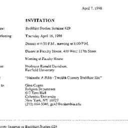 Announcements, 1998-04-16. ...