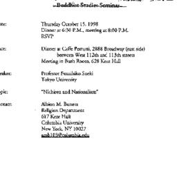 Announcements, 1998-10-15. ...
