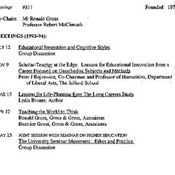Schedules, Innovation in Ed...