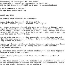 Announcements, 2000-03-29. ...