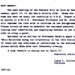 Announcements, 1963-04-17. ...