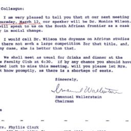 Announcements, 1964-03-03. ...