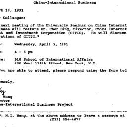 Announcements, 1991-03-19. ...