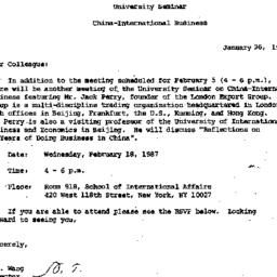 Announcements, 1987-01-26. ...