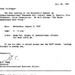 Announcements, 1987-07-20. ...