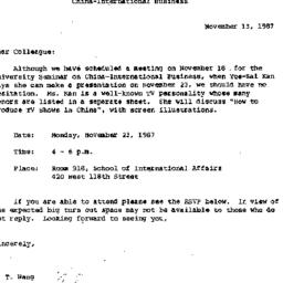 Announcements, 1987-11-13. ...