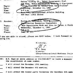 Announcements, 1985-10-23. ...