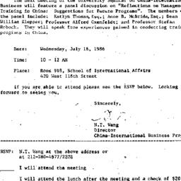 Announcements, 1986-07-01. ...