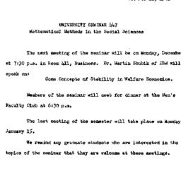 Announcements, 1961-12-11. ...