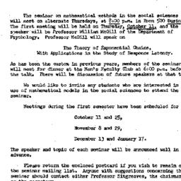 Announcements, 1962-10-01. ...