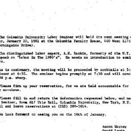 Announcements, 1981-01-06. ...