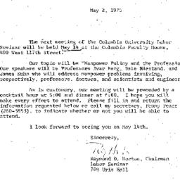 Announcements, 1975-05-02. ...