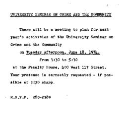 Announcements, 1974-05-31. ...