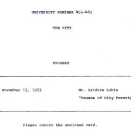 Announcements, 1963-11-13. ...