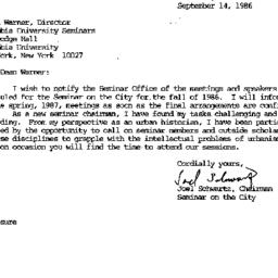 Correspondence, 1986-09-14....
