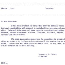 Announcements, 1967-03-01. ...
