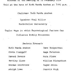 Minutes, 1974-02-22. The Na...