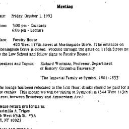 Announcements, 1993-09-12. ...