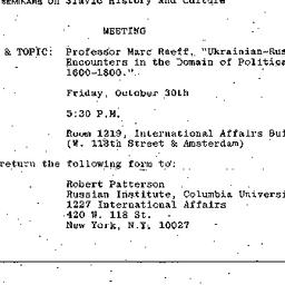 Announcements, 1981-10-30. ...