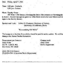 Announcements, 1995-04-07. ...
