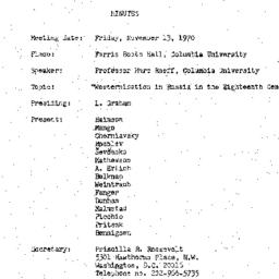 Minutes, 1970-11-13. Slavic...