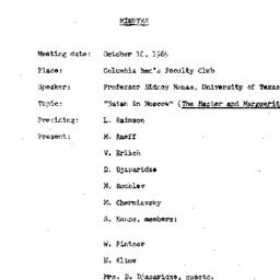 Minutes, 1969-10-10. Slavic...