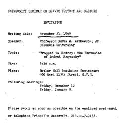 Announcements, 1969-11-21. ...